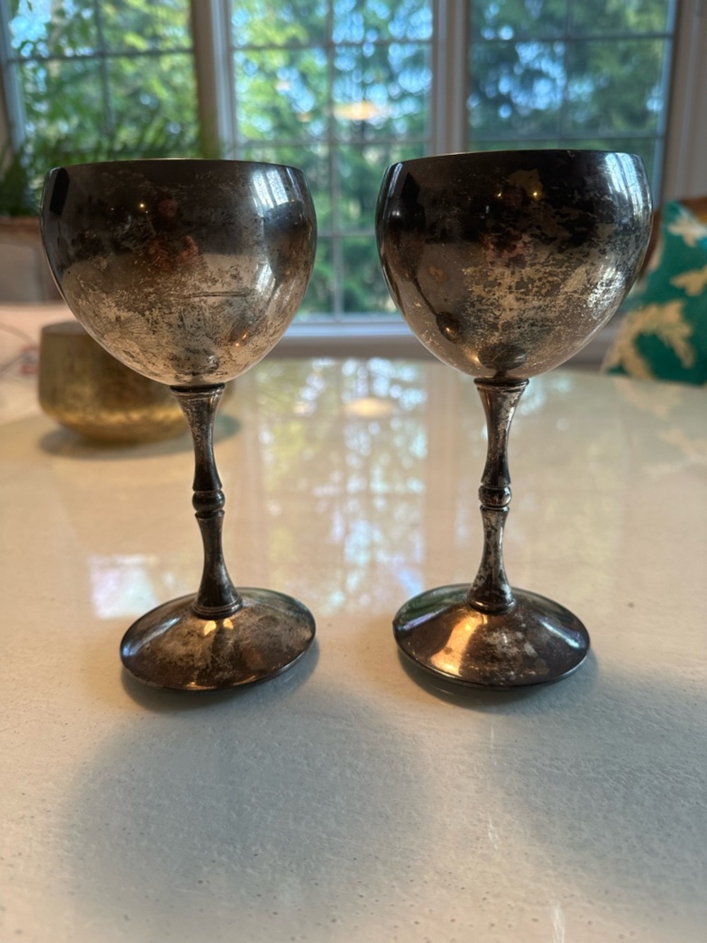 FB Rogers Vintage Goblet Wine Glass - Pair